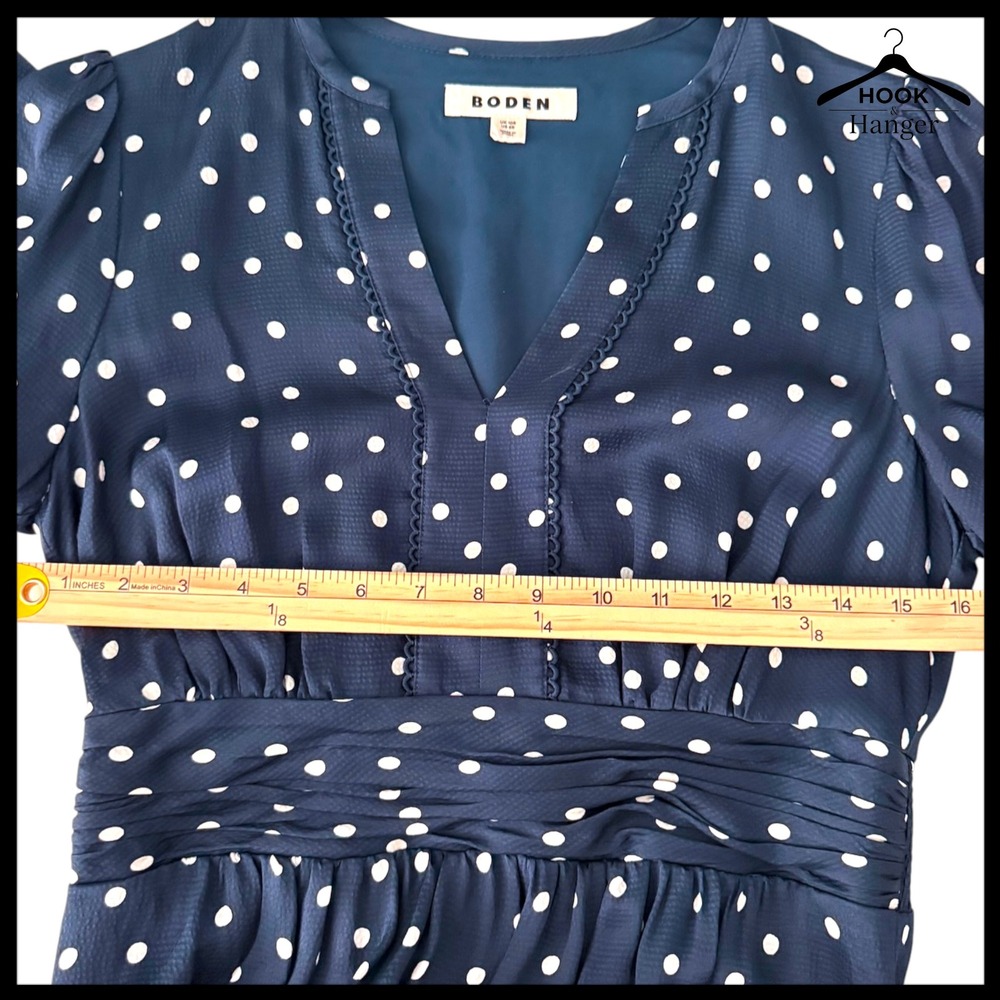 Boden‎ Pippa Navy White Polka Dot Maxi Dress 6 R Spring Wedding Guest Graduation - Picture 15 of 16